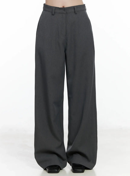 straight-fit-wide-slacks-if525 / Gray