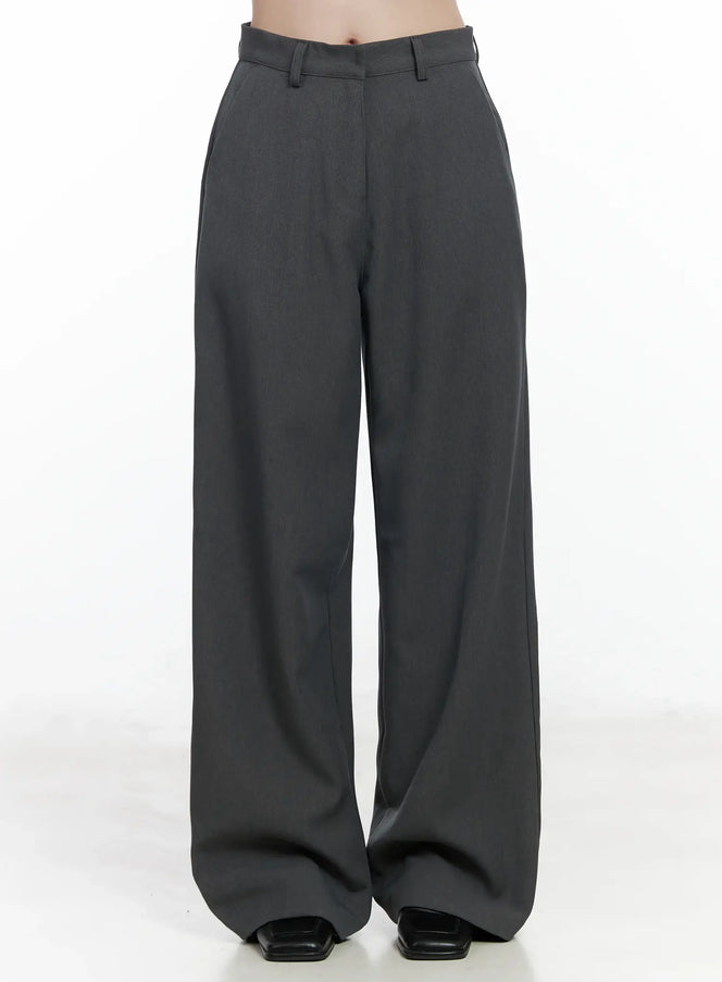 straight-fit-wide-slacks-if525 / Gray