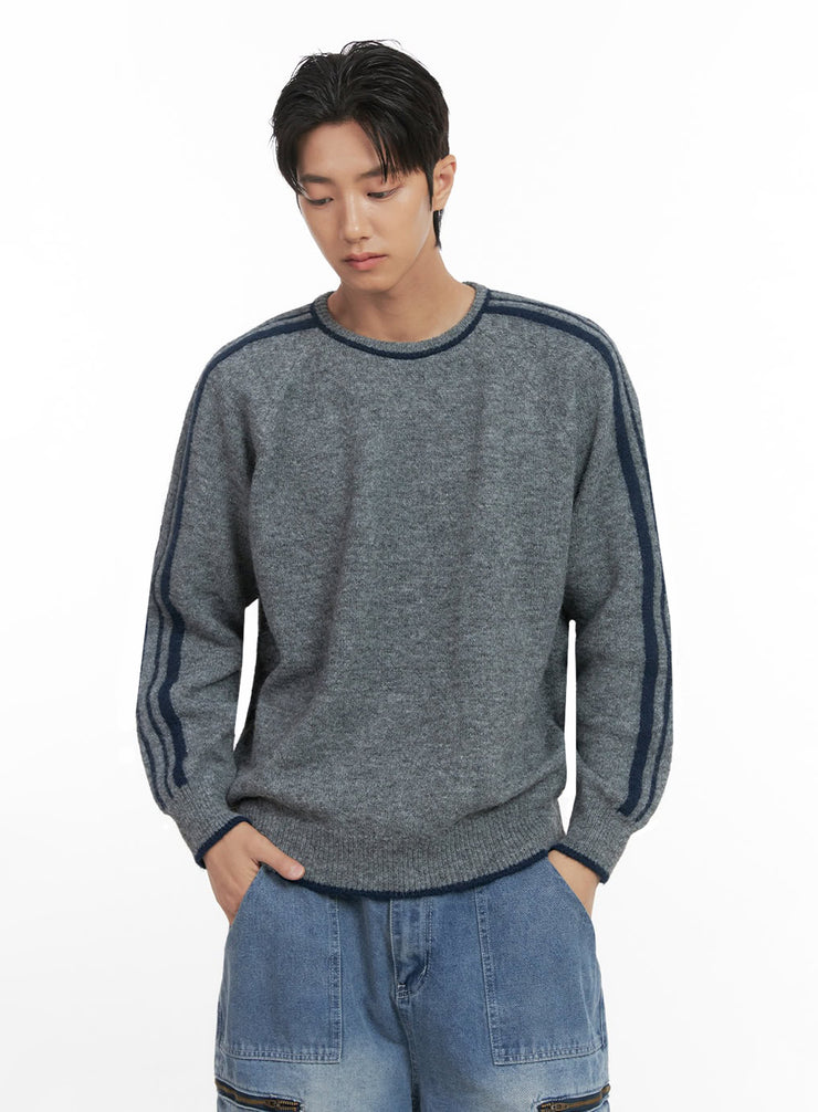 mens-raglan-knit-long-sleeve-id406 / Gray