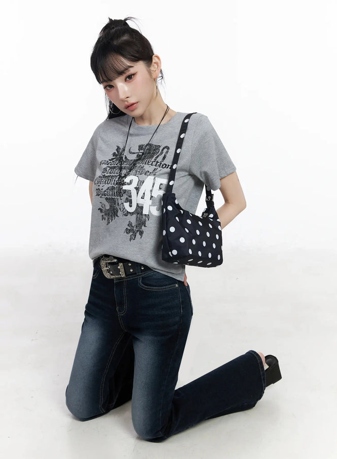 graphic-crop-tee-iy511 / Gray