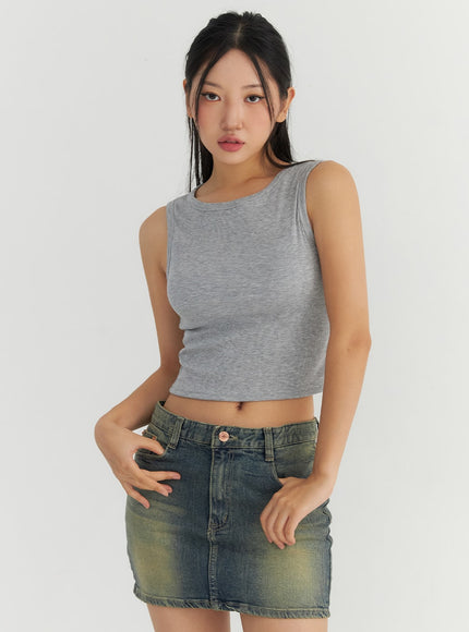 rib-crop-tank-top-co304 / Gray