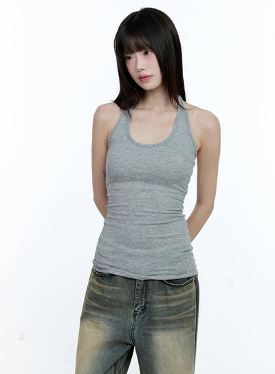 basic-halter-neck-tank-top-cg507 / Gray