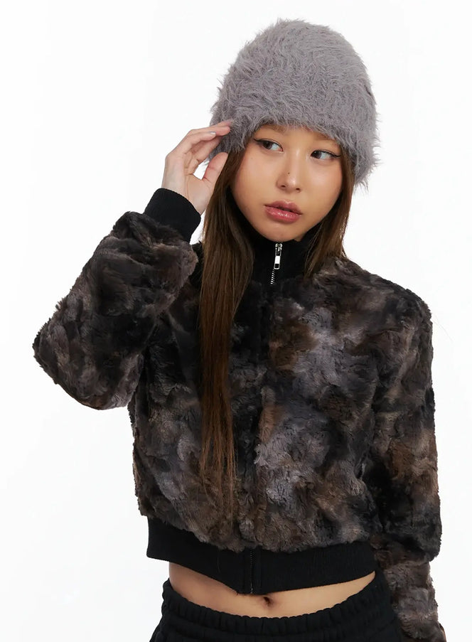 faux-fur-beanie-id503 / Gray