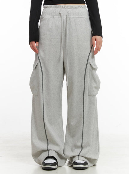 cotton-cargo-stitch-sweatpants-cg419 / Gray