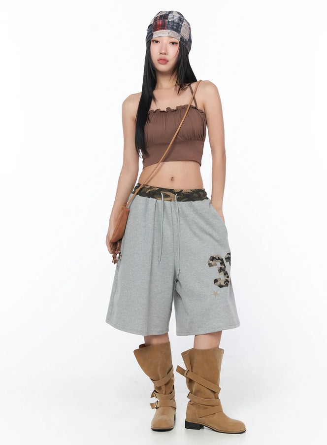 camo-print-bermuda-shorts-cy513 / Gray