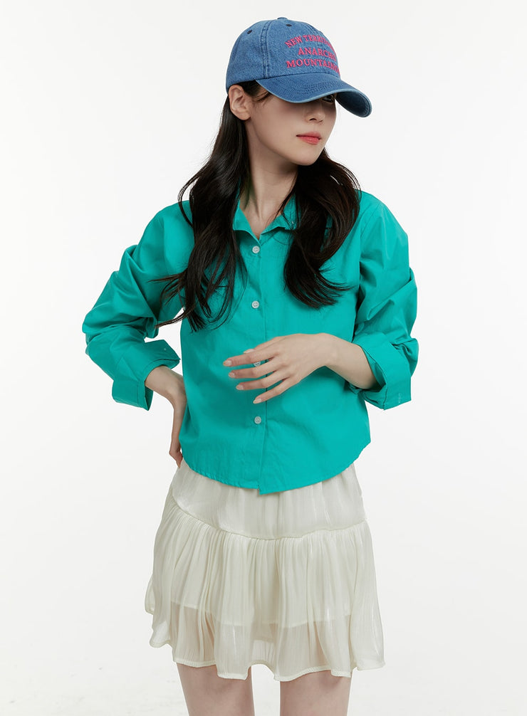 collared-button-up-shirt-oa405 / Green