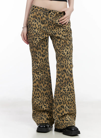 animal-print-bootcut-pants-cm526 / Leopard
