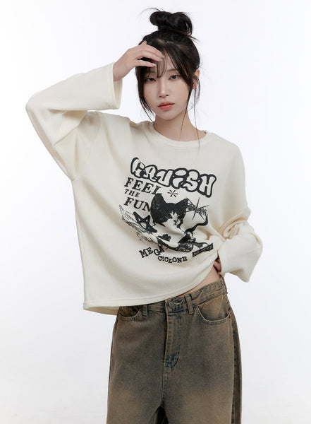 トップス HWC SAME COLOR EMBROIDERED L/S TEE L 001_Light_20beige_2e922133-