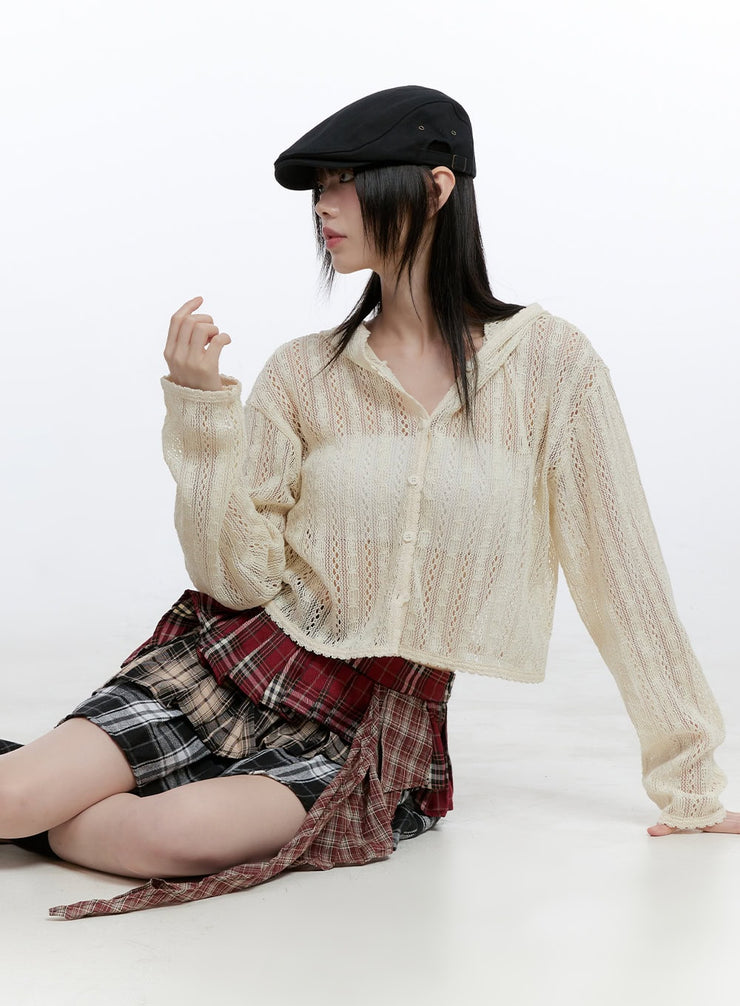 see-through-knit-crop-cardigan-cg412 / Light beige