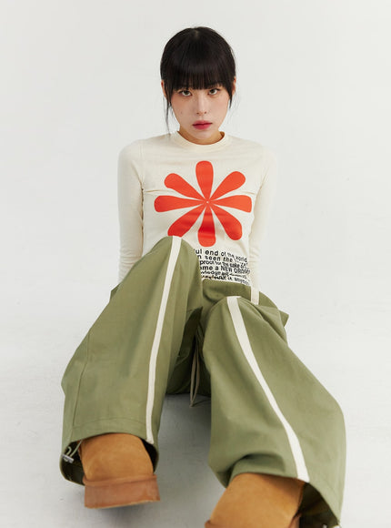 graphic-slim-fit-cotton-t-shirt-co319 / Light beige
