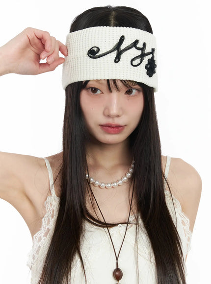 thick-flower-headband-im530 / Light beige