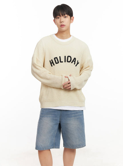 mens-holiday-knit-sweater-im528 / Light beige
