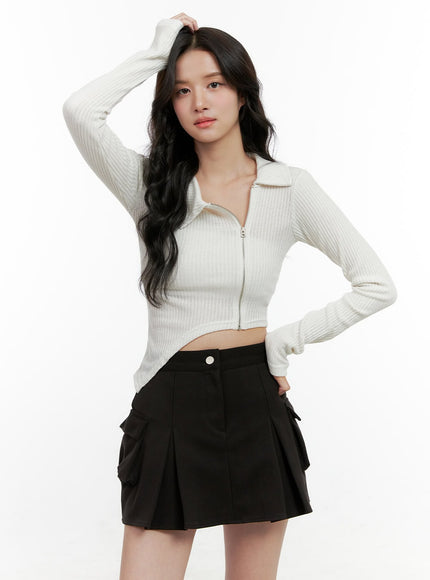 asymmetric-slim-fit-cardigan-on404 / Light beige