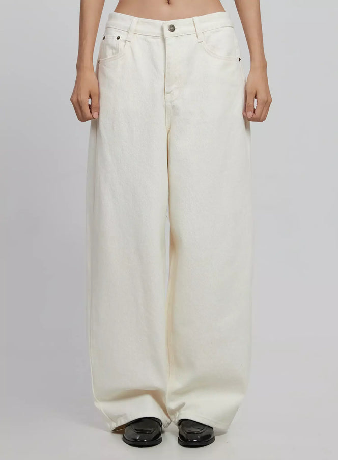 wide-leg-cotton-pants-id504 / Light beige