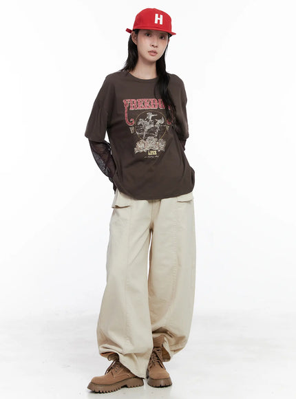 wide-leg-cargo-pants-cs529 / Light beige