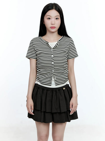 striped-layered-cardigan-cg513 / Light beige