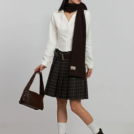 corduroy-pintuck-blouse-ij502 / Light beige