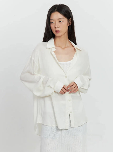 classic-long-sleeve-button-up-il528 / Light beige