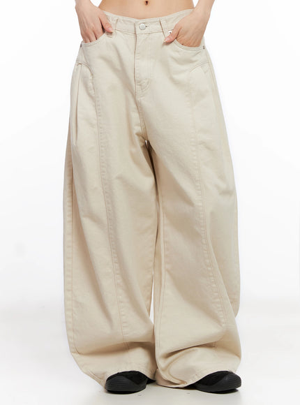 Cotton Oversized Wide-Leg Pants IG508 - Acubi style | LEWKIN Cotton Oversized Wide-Leg Pants IG508 - Acubi style | LEWKIN