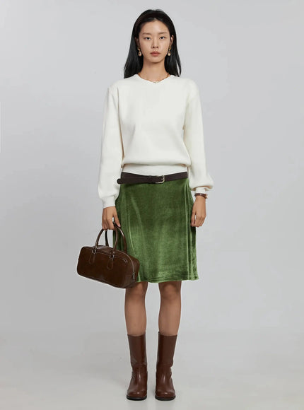 round-neck-knit-top-id516 / Light beige