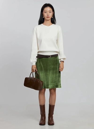 round-neck-knit-top-id516 / Light beige