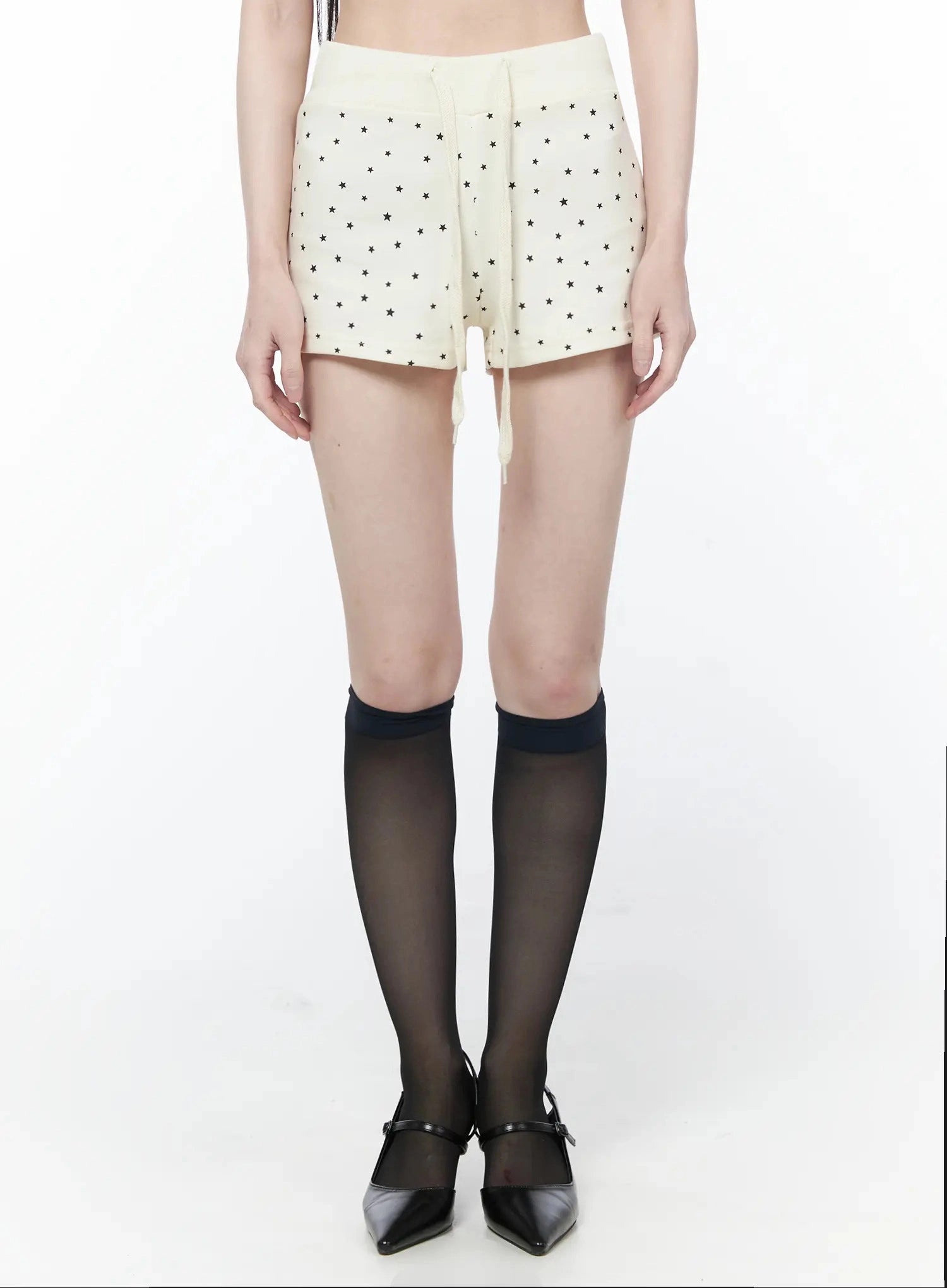 star-print-sweat-shorts-iu512 / Light beige