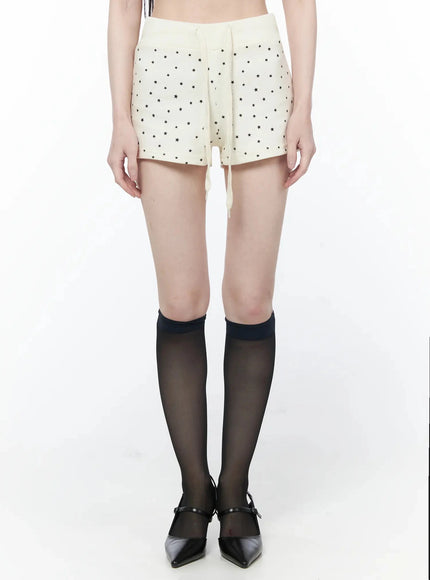 star-print-sweat-shorts-iu512 / Light beige
