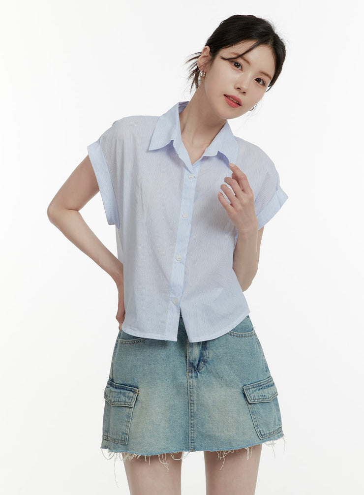 roll-up-sleeve-shirt-oa405 / Light blue