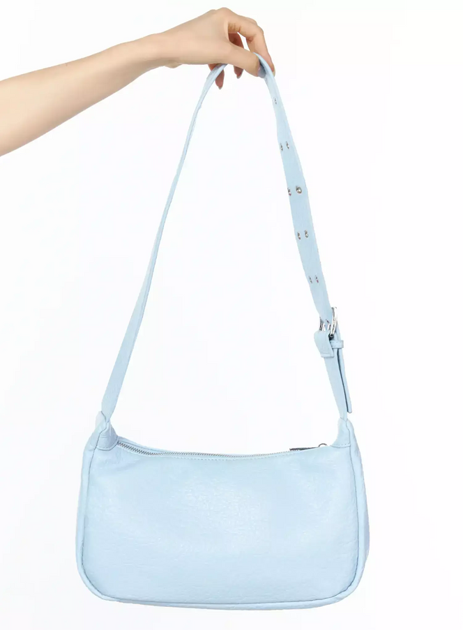 minimalist-faux-leather-shoulder-bag-iu508 / Light blue