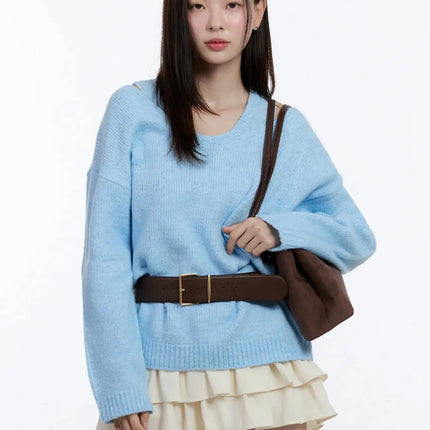 v-neck-knit-tank-and-sweater-set-id526 / Light blue