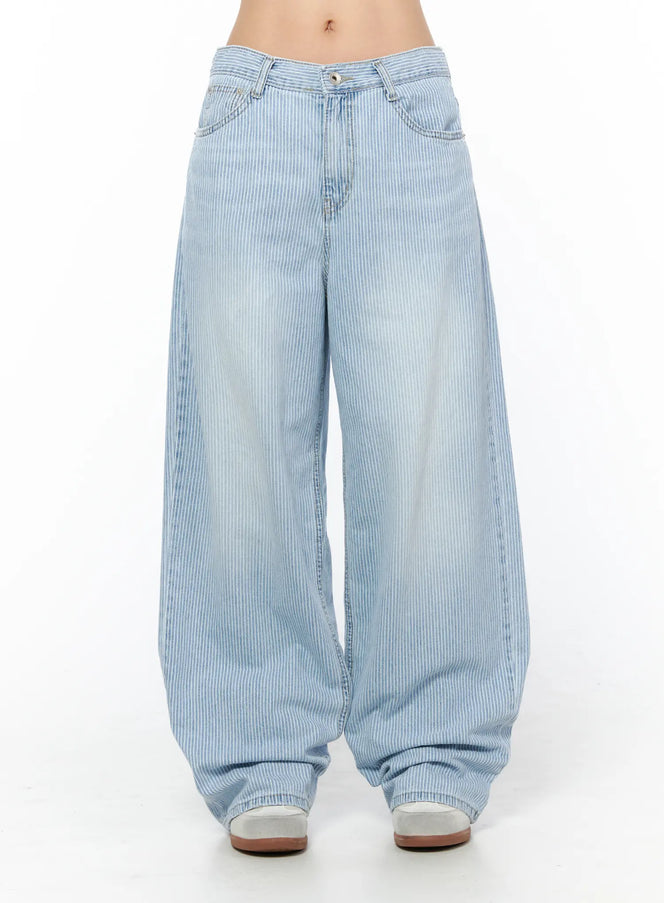 lilo-striped-wide-leg-jeans-cu512 / Light blue