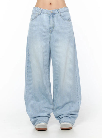 lilo-striped-wide-leg-jeans-cu512 / Light blue