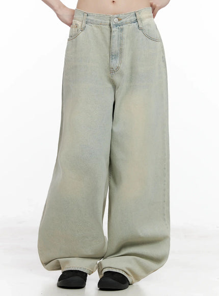 xiaoting-vintage-style-wide-leg-denim-il531 / Light blue