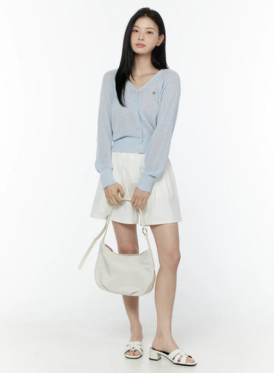 v-neck-cropped-cardigan-iu505 / Light blue