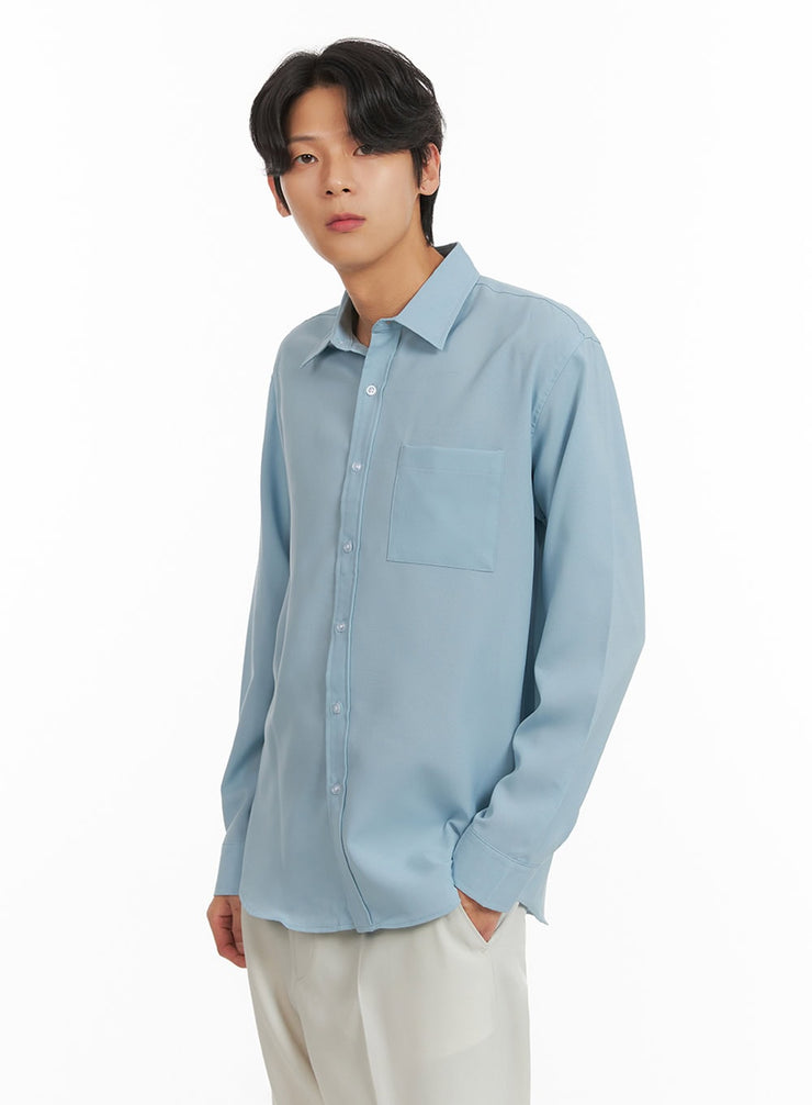 mens-regular-fit-button-up-shirt-iy416 / Light blue