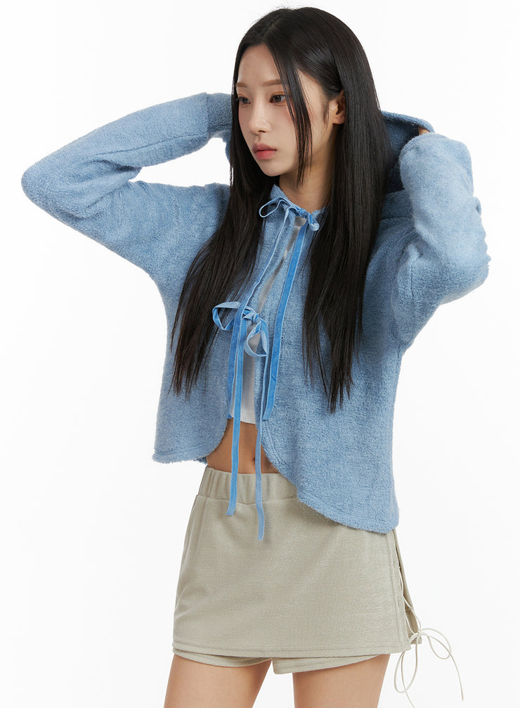 ribbon-terry-cardigan-cj408 / Light blue