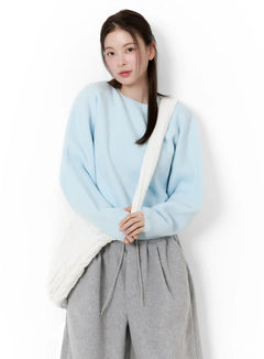 round-neck-knit-sweater-id526 / Light blue