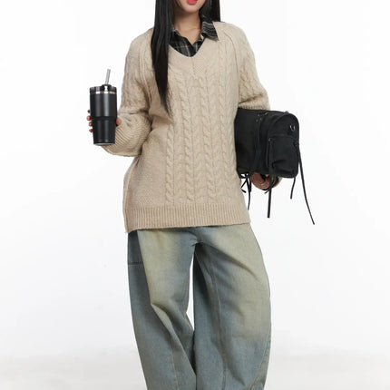 lyla-washed-wide-leg-jeans-cd530 / Light blue