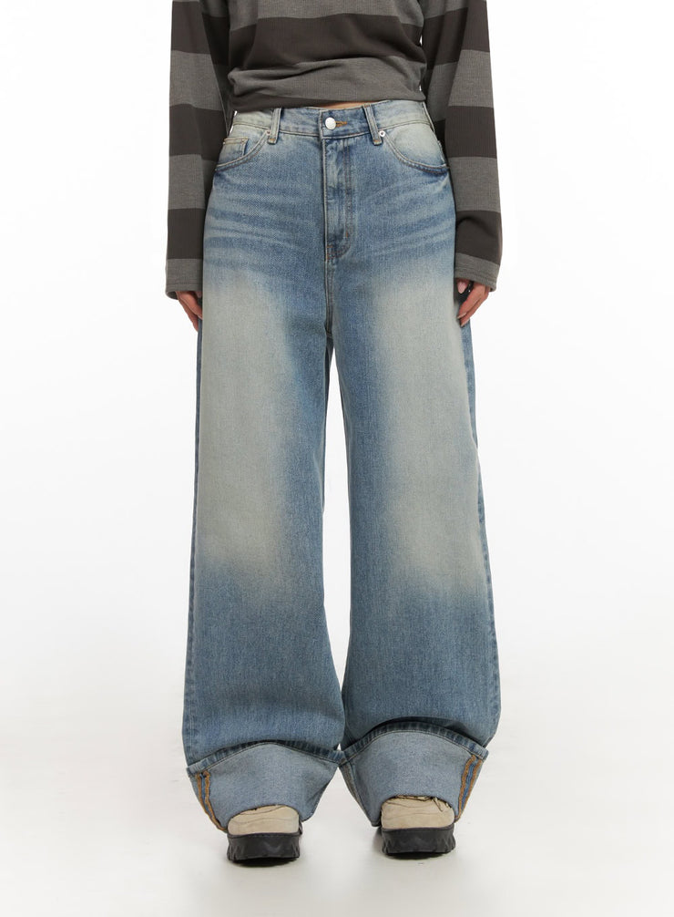 katie-roll-up-washed-wide-leg-jeans-id431 / Light blue