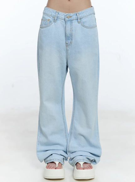 mae-washed-flare-denim-jeans-cg512 / Light blue