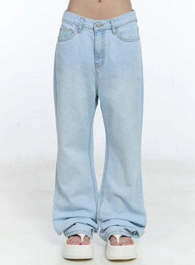 mae-washed-flare-denim-jeans-cg512 / Light blue