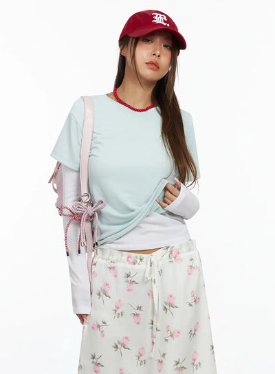 daily-sheer-short-sleeve-top-iy515 / Light blue
