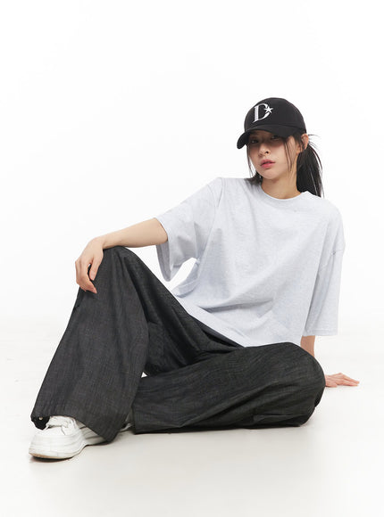 essential-cotton-oversize-t-shirt-iy529 / Light gray