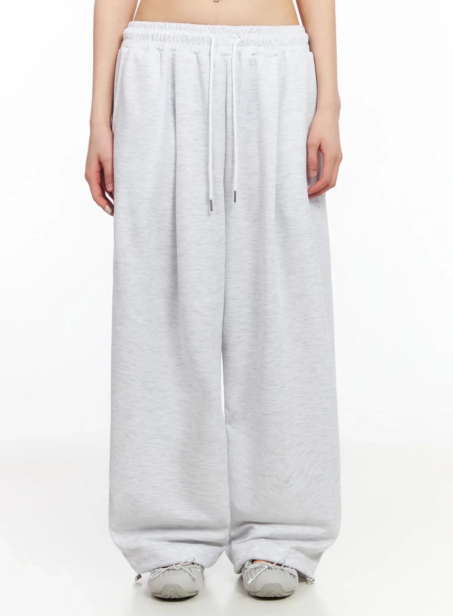 plaid-spiral-detail-sweatpants-ia523 / Light gray