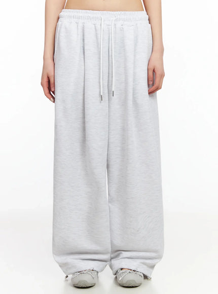 plaid-spiral-detail-sweatpants-ia523 / Light gray