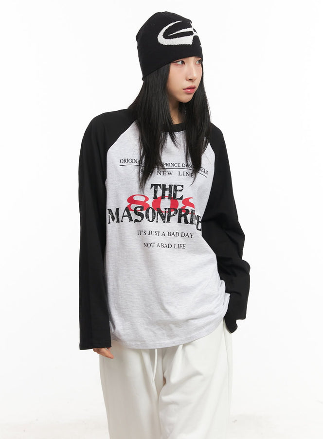 graphic-long-sleeve-top-cm503 / Light gray