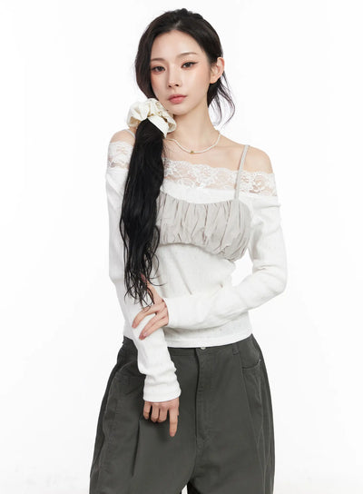 shirred-micro-bustier-top-cm518 / Light gray