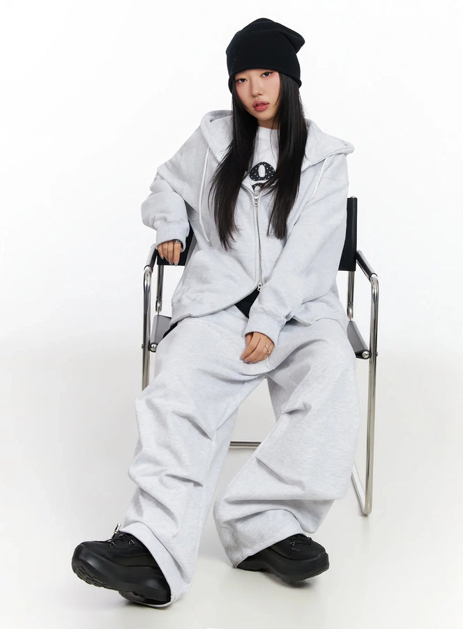 oversized-basic-hoodie-ia507 / Light gray