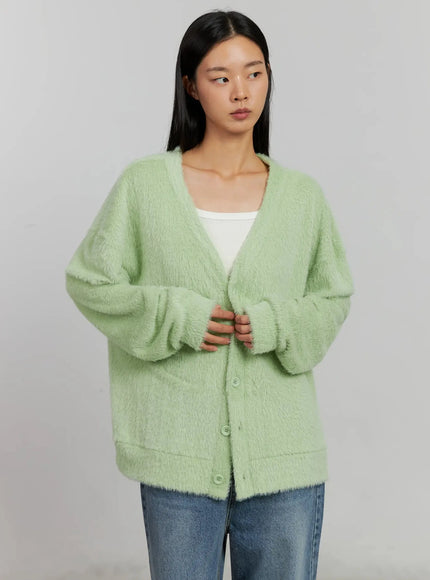 alpaca-knit-cardigan-ij505 / Light green