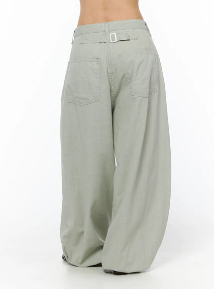 relaxed-fit-wide-leg-pants-cu515 / Light green